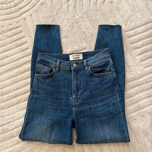 Reformation Dark Blue High-Rise Skinny Jeans